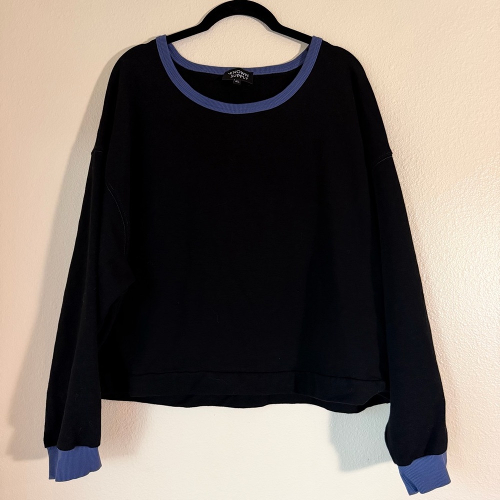 Known Supply Ada Pullover Sweater, XL, Black, Fair Trade, Organic Cotton, Boxy - Picture 4 of 10